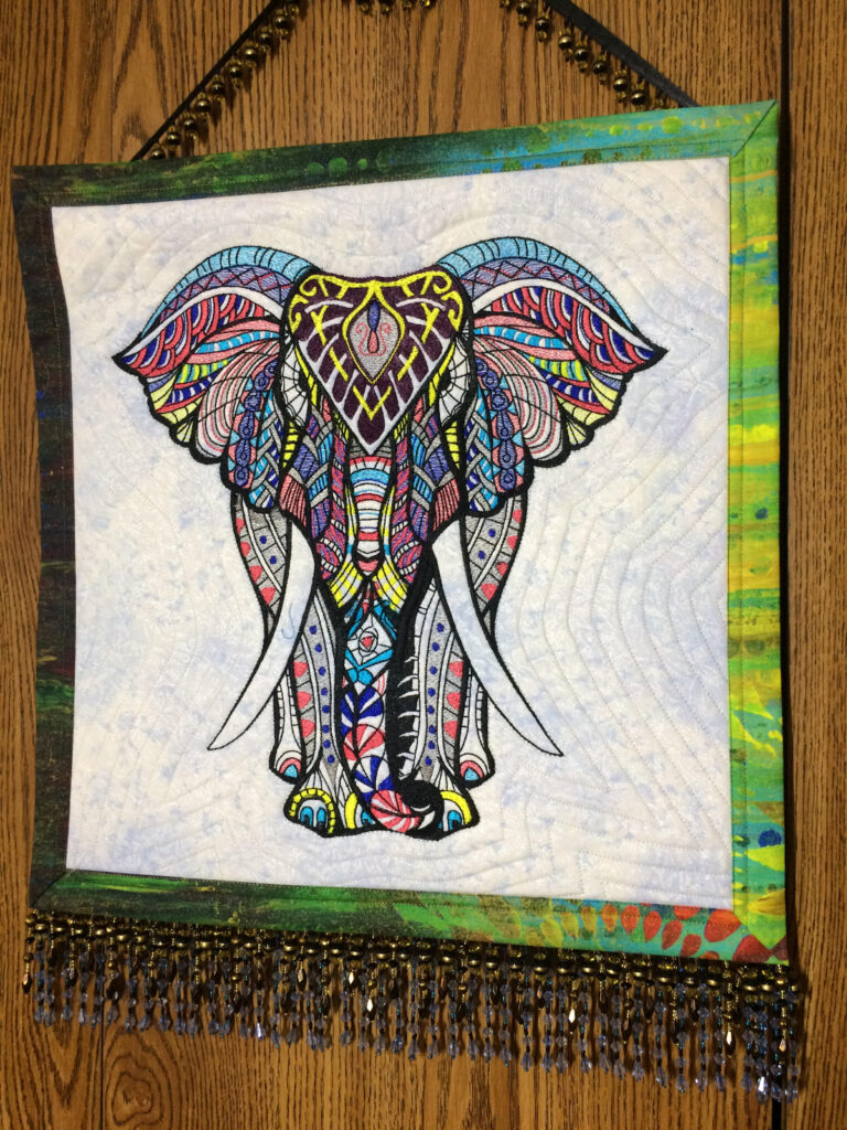 Asian Elephants, Woven Tapestry Wall Art Hanging, Jewel Tones with  Peacocks